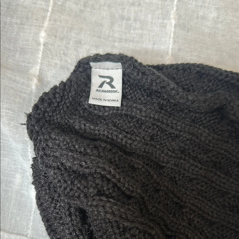 Black Cable Knit Beanie by Richardson Tagged 